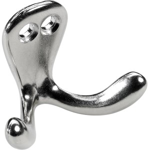 Hettich Garderobenhaken in Aluminium-Optik, 35x42x23 mm, Zinkdruckguss.