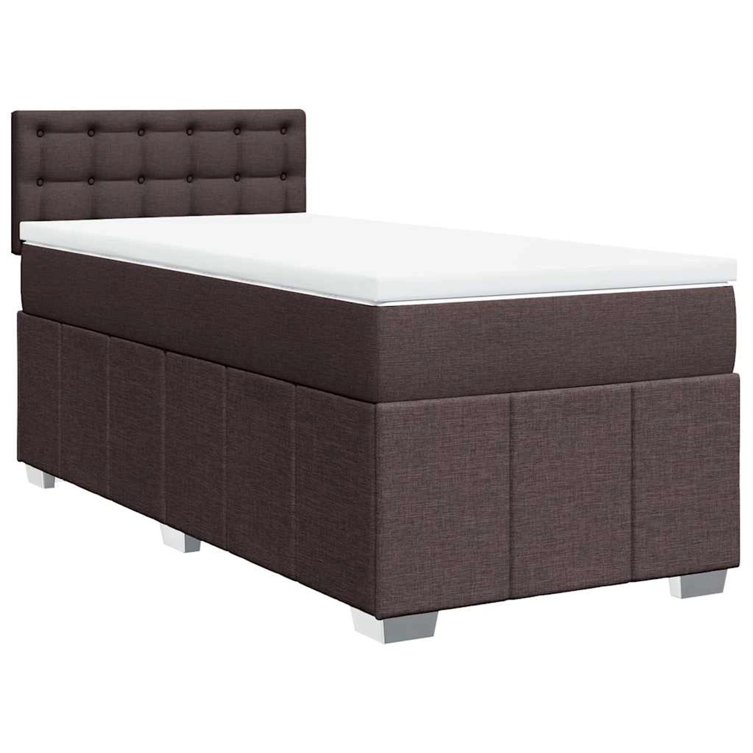 vidaXL Boxspringbett mit Matratze Dunkelbraun 90x200 cm Stoff 3286968 günstig online kaufen