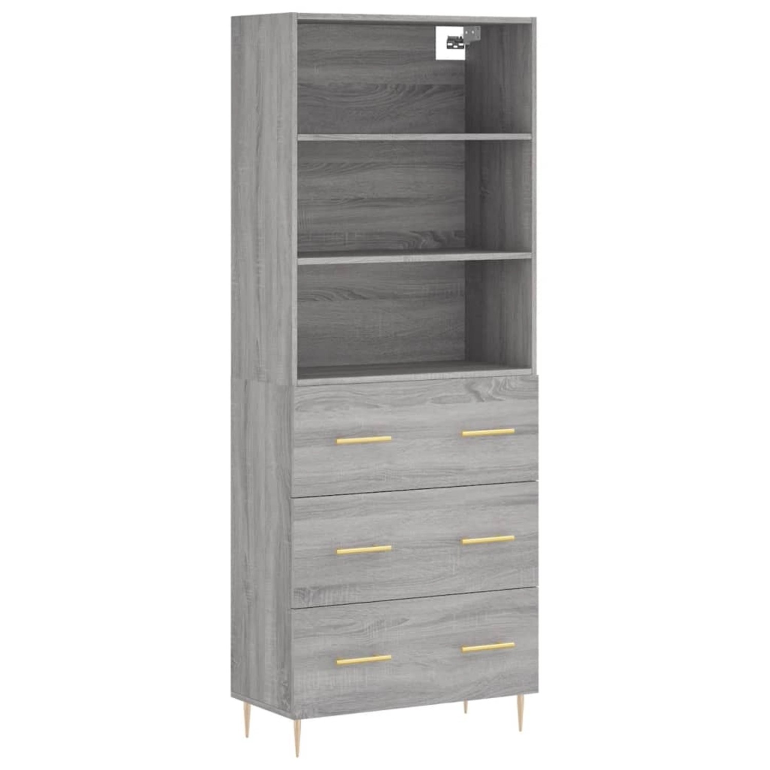vidaXL Highboard Grau Sonoma 69,5x34x180 cm Holzwerkstoff 3189371 günstig online kaufen