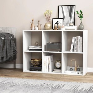 Costway Bücherregal mit 6 Fächern Würfelregal Offenes Regal Weiß