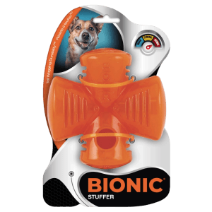 Bionic Stuffer Hundespielzeug, 12,5 cm, orange, robustes Wasserspielzeug für Hunde.