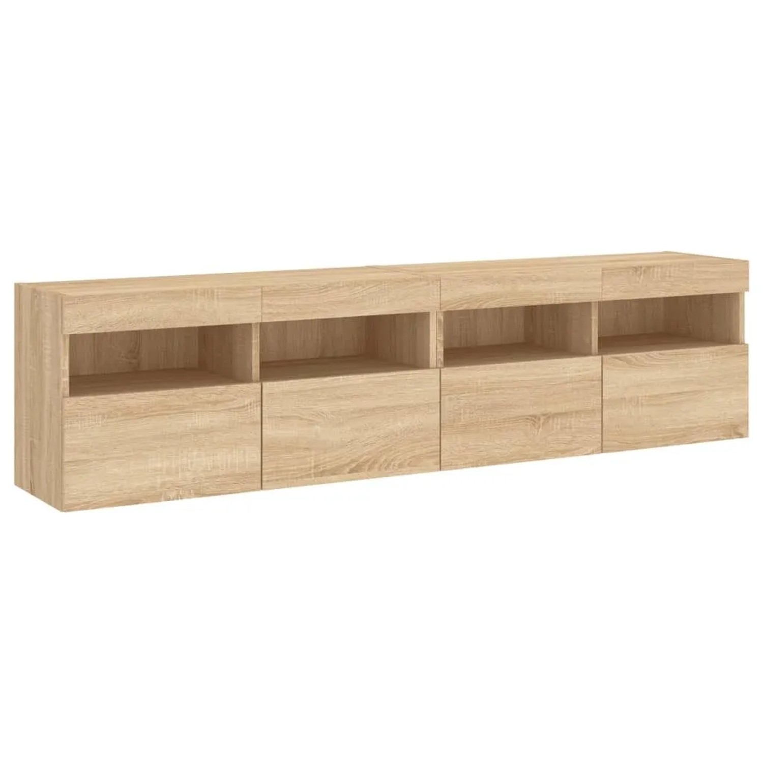 vidaXL TV-Wandschränke mit LED-Leuchten 2 Stk Sonoma-Eiche 80x30x40cm 837202