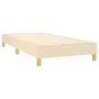 Cremefarbenes vidaXL Boxspringbett 100x200 cm mit Stoffbezug und Holzfüßen.