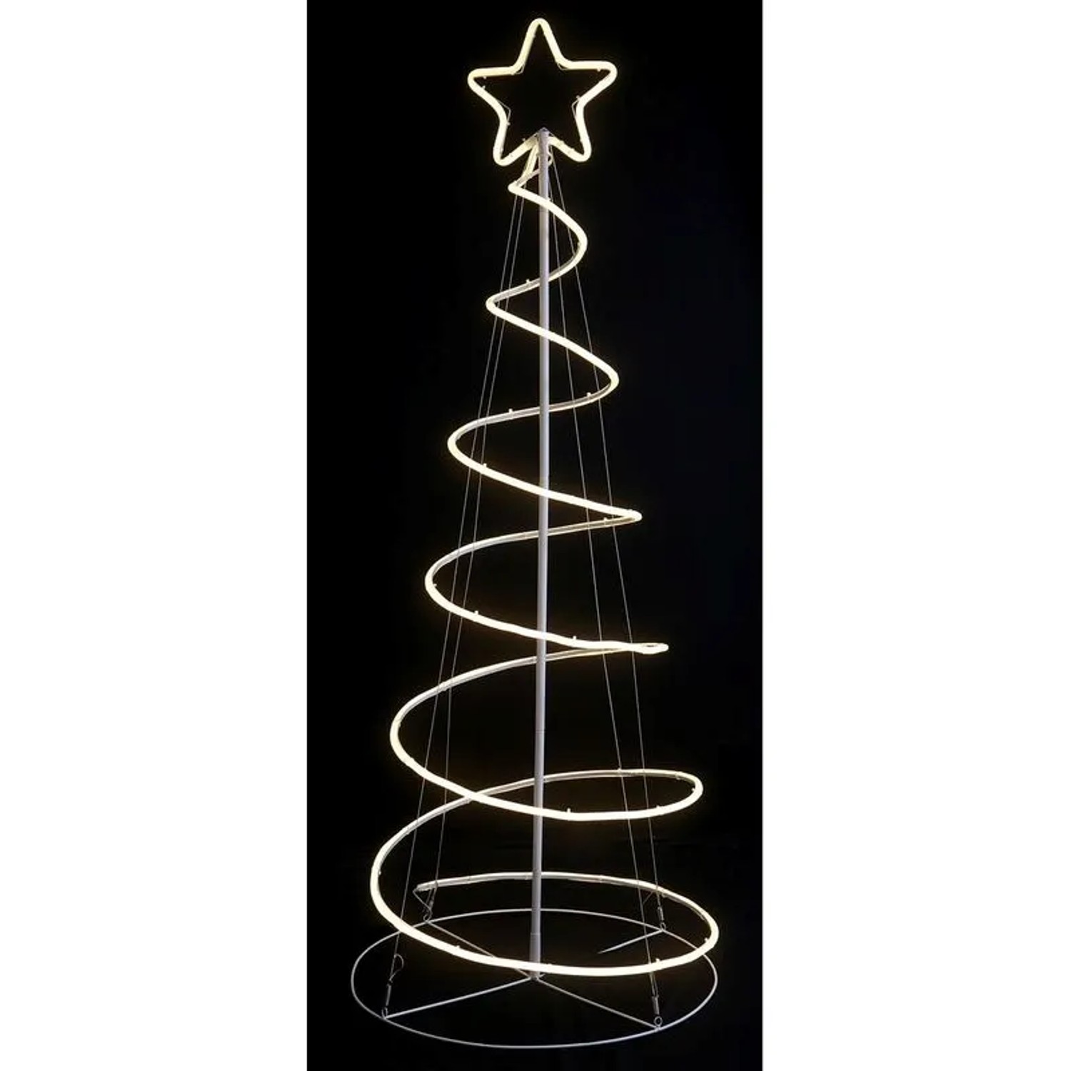 DELUKE Weihnachtsbaum-Spirale DUGA mit LED Stahl Silberbraun 122x42x42cm Leuchtspirale Outdoor Gartenleuchte