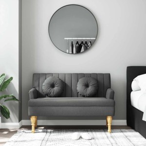 vidaXL Sitzbank mit Kissen Dunkelgrau 113x64,5x75,5 cm Stoff 372131