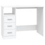 vidaXL Schreibtisch mit Schubladen Weiß 102x50x76 cm Holzwerkstoff 823032