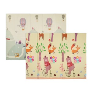 Relaxdays Spielmatte mit Straßen- und Tiermotiv XPE-Schaumstoff PE-Beschichtung Bunt Faltbar 200 cm x 150 cm x 1 cm 0,8 kg