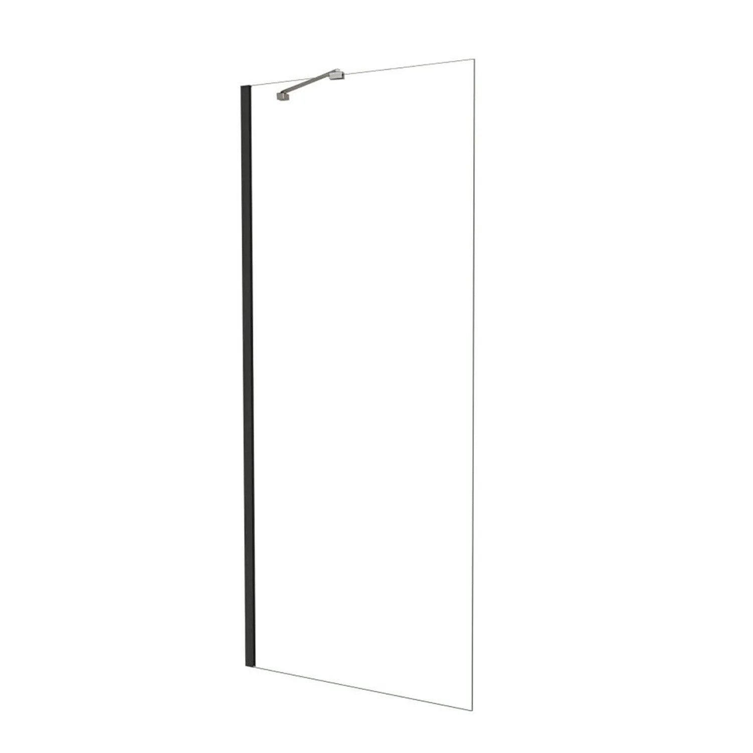 AICA Walk In Dusche 80 x 185cm Schwarz Duschwand Mit Stabilisator 6mm NANO ESG Duschabtrennung Duschtrennwand F070