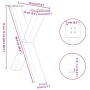 vidaXL Esstischbeine X-Form, 2 Stk., schwarz, Stahl, Maße: 70x72-73 cm.