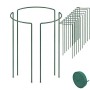 Grüne TTL GARDEN Strauchstützen 20er Set aus Metall mit Klettband. Pflanzenhalter für Sträucher, Stauden, Rosen.