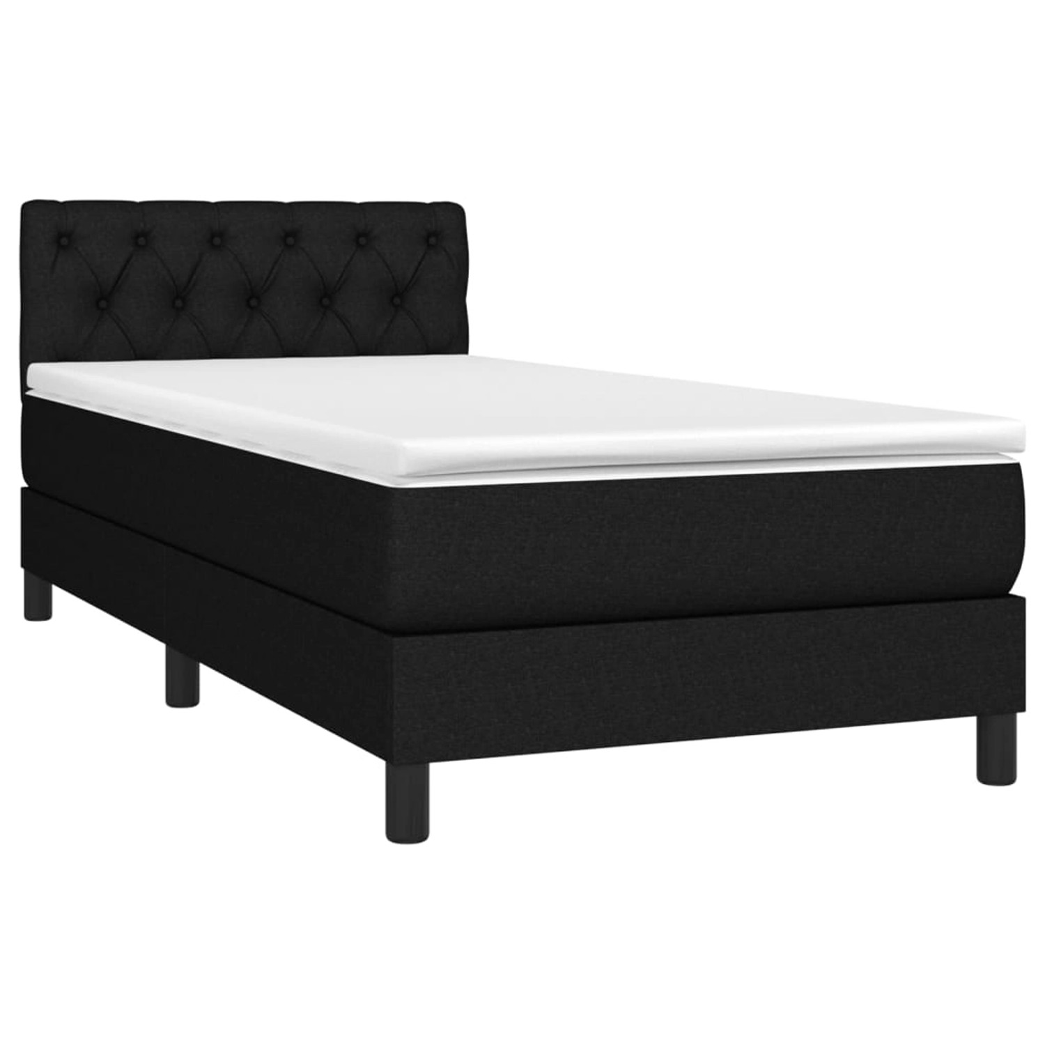 vidaXL Boxspringbett mit Matratze & LED Schwarz 80x200 cm Stoff 3133351 günstig online kaufen