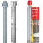 Fischer Montageset für 2-schaliges Mauerwerk mit Gewindestangen, Siebhülsen und Mörtel.