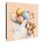 Banjado Schlüsselkasten Holz, 30x30cm, Motiv Fröhliche Hundeparade mit Ballons. Schlüsselbox für 50 Schlüssel.
