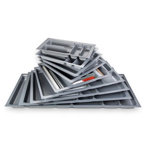 SOTECH Orga-Box I Besteckeinsatz Silbergrau 600 mm Höhe 55 mm Für Blum Tandembox und ModernBox