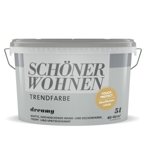 Eimer Schöner Wohnen Trendfarbe Dreamy, matte Wandfarbe für Innen, 5 Liter.
