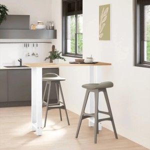 vidaXL Bartischbeine Weiß 2 Stk 40x110-111 cm Stahl 4013349