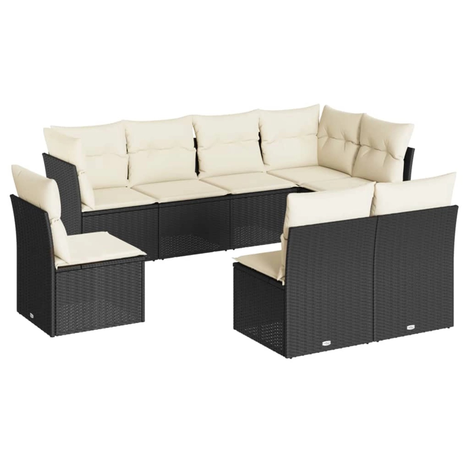 vidaXL 8-tlg Garten-Sofagarnitur mit Kissen Schwarz Poly Rattan Modell 27 günstig online kaufen