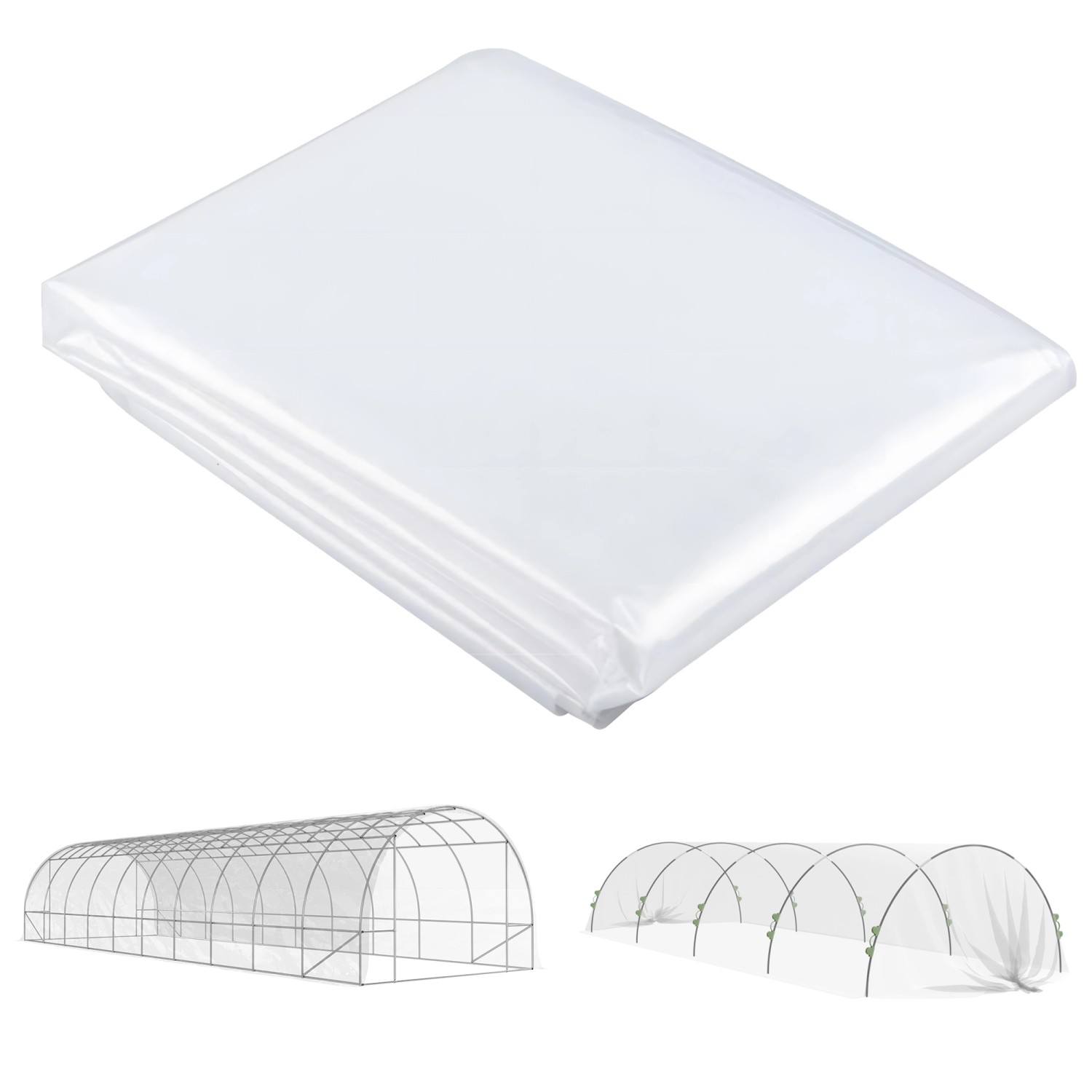 Outsunny Gewächshausfolie Wasserdicht UV Schutz Kunststoff Transparent günstig online kaufen