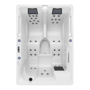 Tronitechnik Outdoor Whirlpool Spa Elba  Weiss 210Cm X 150Cm Mit Heizung Hydromassage Bluetooth Und Farblichtherapie