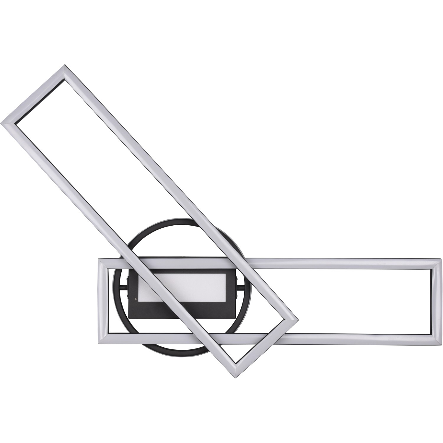 Moderne LED Deckenleuchte Twister in Schwarz matt mit geometrischem Design.