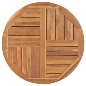 vidaXL Tischplatte Massivholz Teak Rund 2,5 cm 90 cm 48987