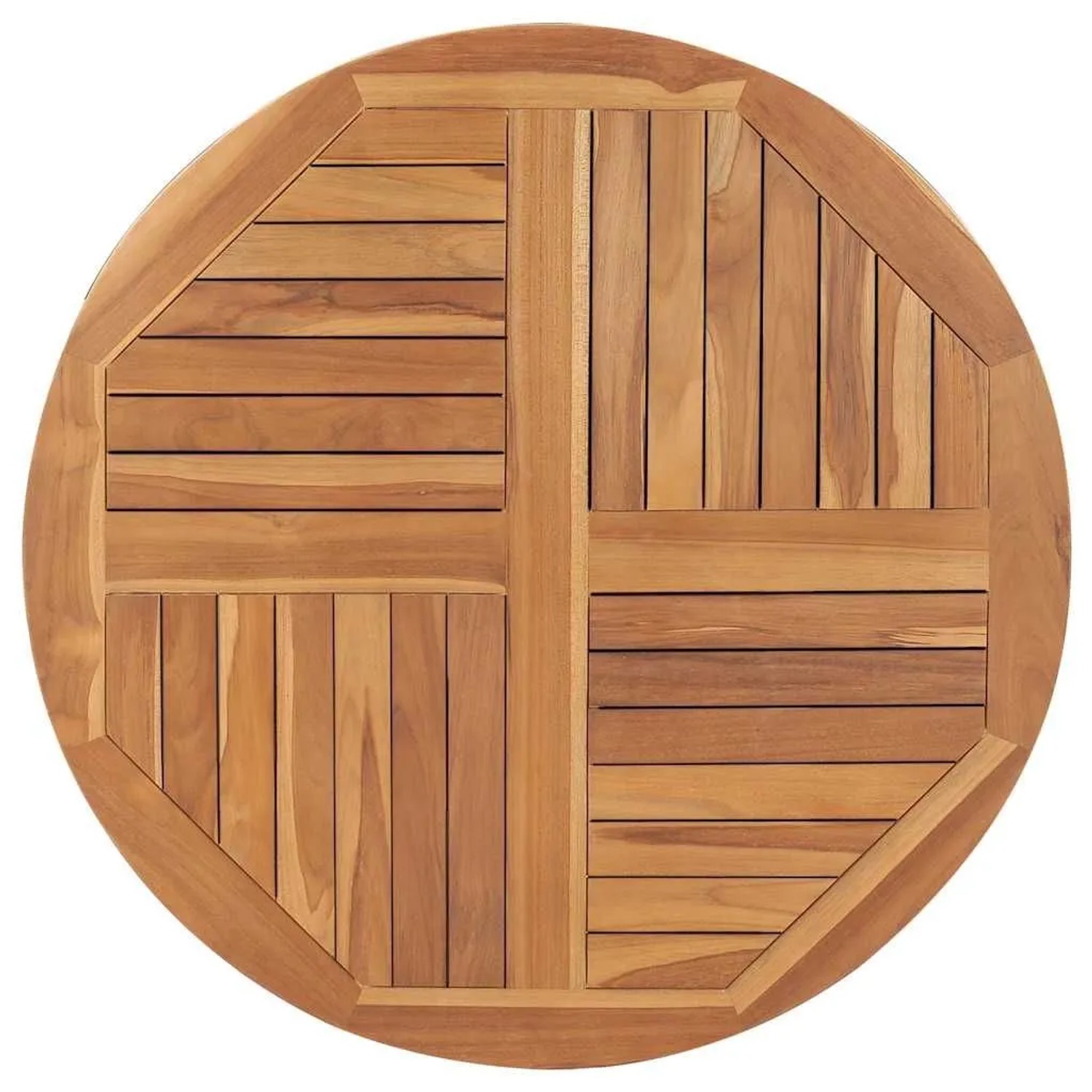 vidaXL Tischplatte Massivholz Teak Rund 2,5 cm 90 cm 48987