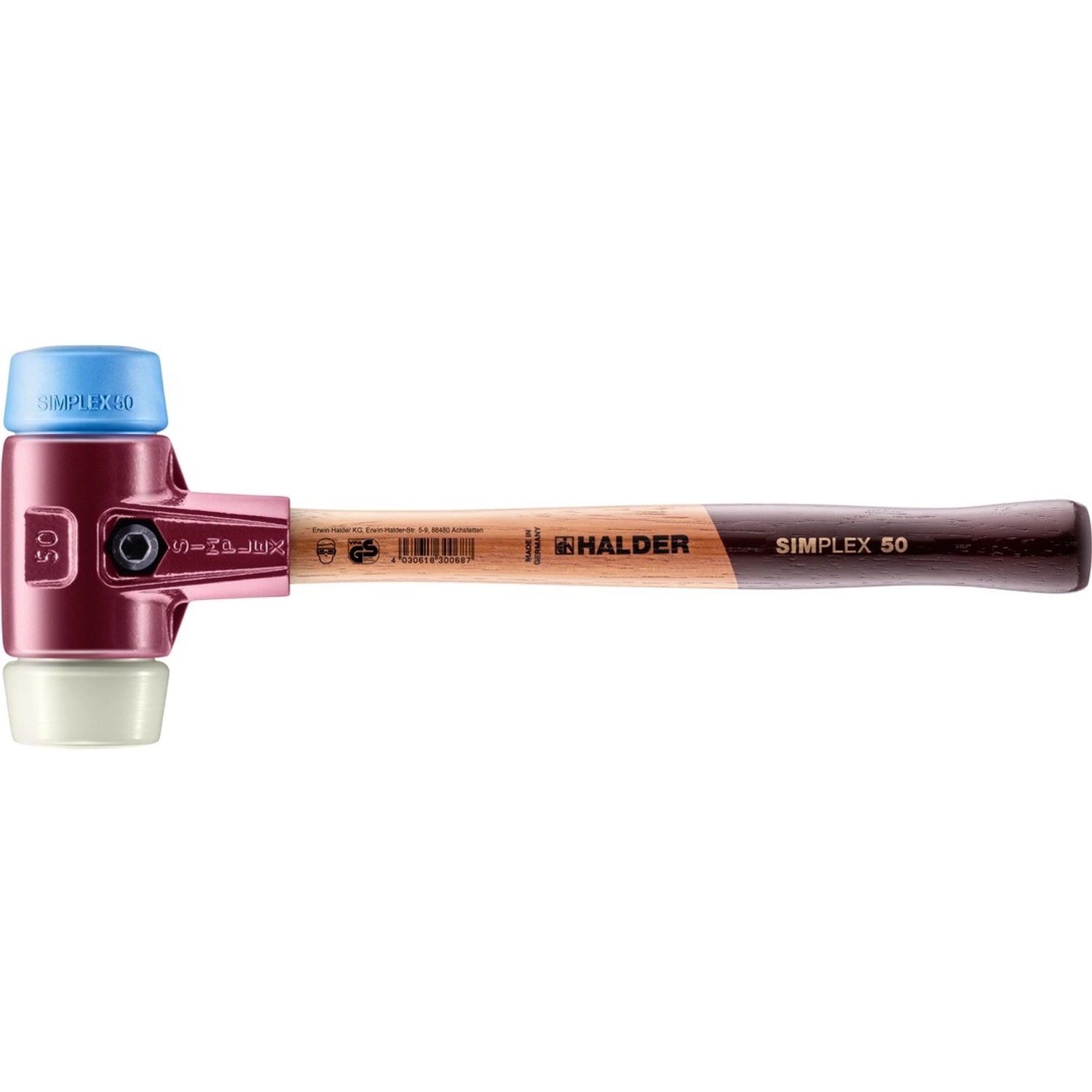 Halder Simplex Schonhammer Ø 50 mm TPE-soft Blau   Nylon mit Tempergussgehä günstig online kaufen