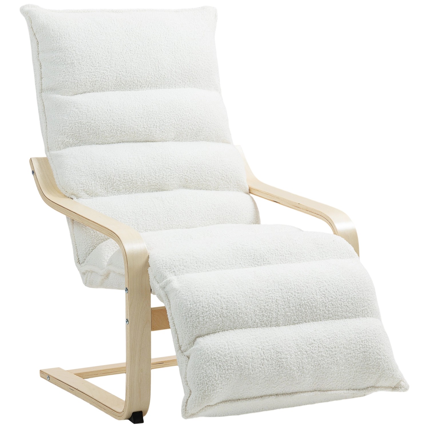 HOMCOM Relaxsessel Loungesessel Gepolstert Sessel mit Armlehne Lesesessel Weiß