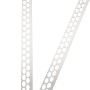 Weißes ProfileXXL Abschlussprofil aus PVC, 2,5m lang, mit geriffelter Oberfläche und sechseckigen Aussparungen.