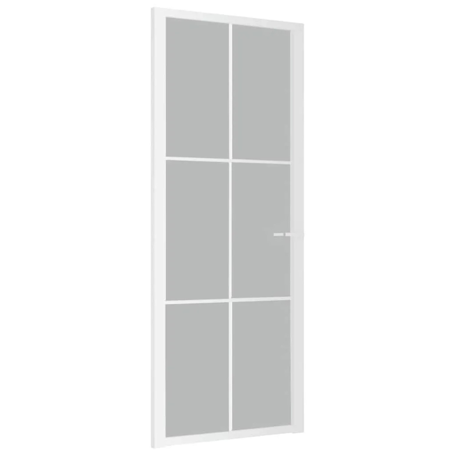 vidaXL Innentür 83x201,5 cm Weiß Mattglas und Aluminium 350581