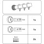 Gardinia Wandlager Lugano Kiefer, 2er-Pack für 28 mm Stangen, zur Wandmontage von Stilgarnituren.