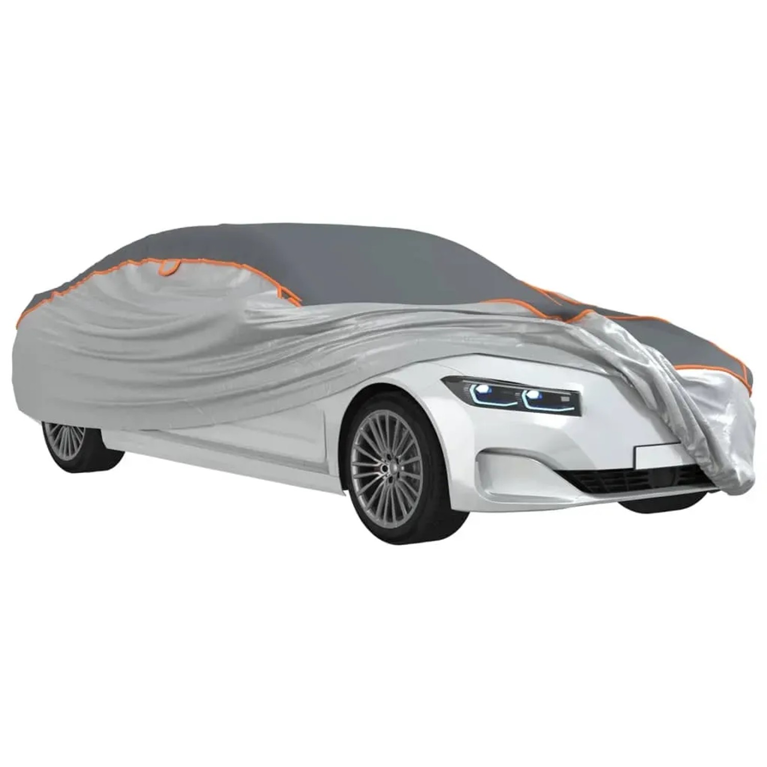 Grau-silberne Autoabdeckung XXL für Limousine mit Hagelschutz von vidaXL.