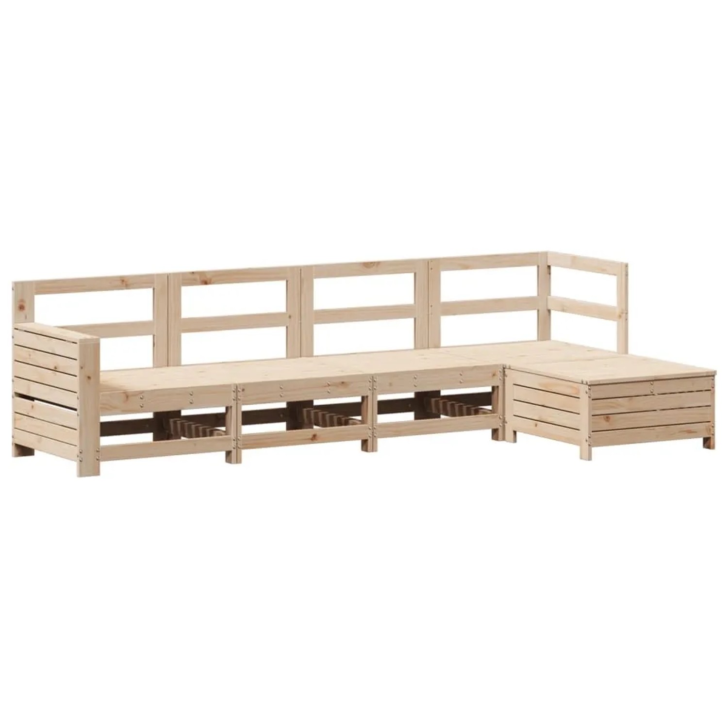 vidaXL 5 Tlg Garten-Sofagarnitur Massivholz Kiefer 3250828