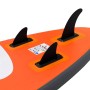 Detailansicht der drei Finnen am ECD Germany Stand Up Paddle Board Makani, orange.