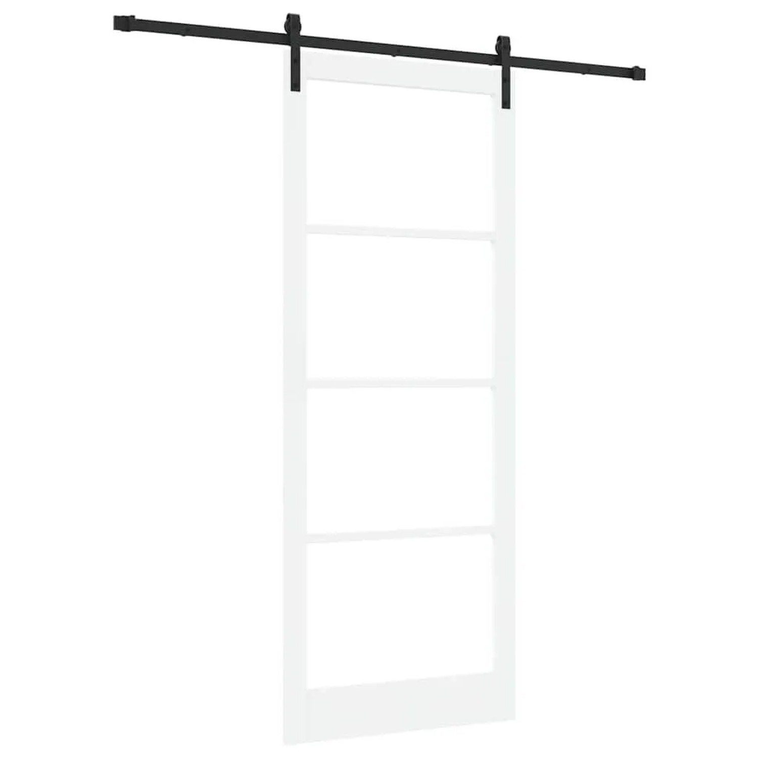 vidaXL Schiebetür ORKDAL Weiß 93 x 232 cm Massivholz Kiefer und Glas 3331984