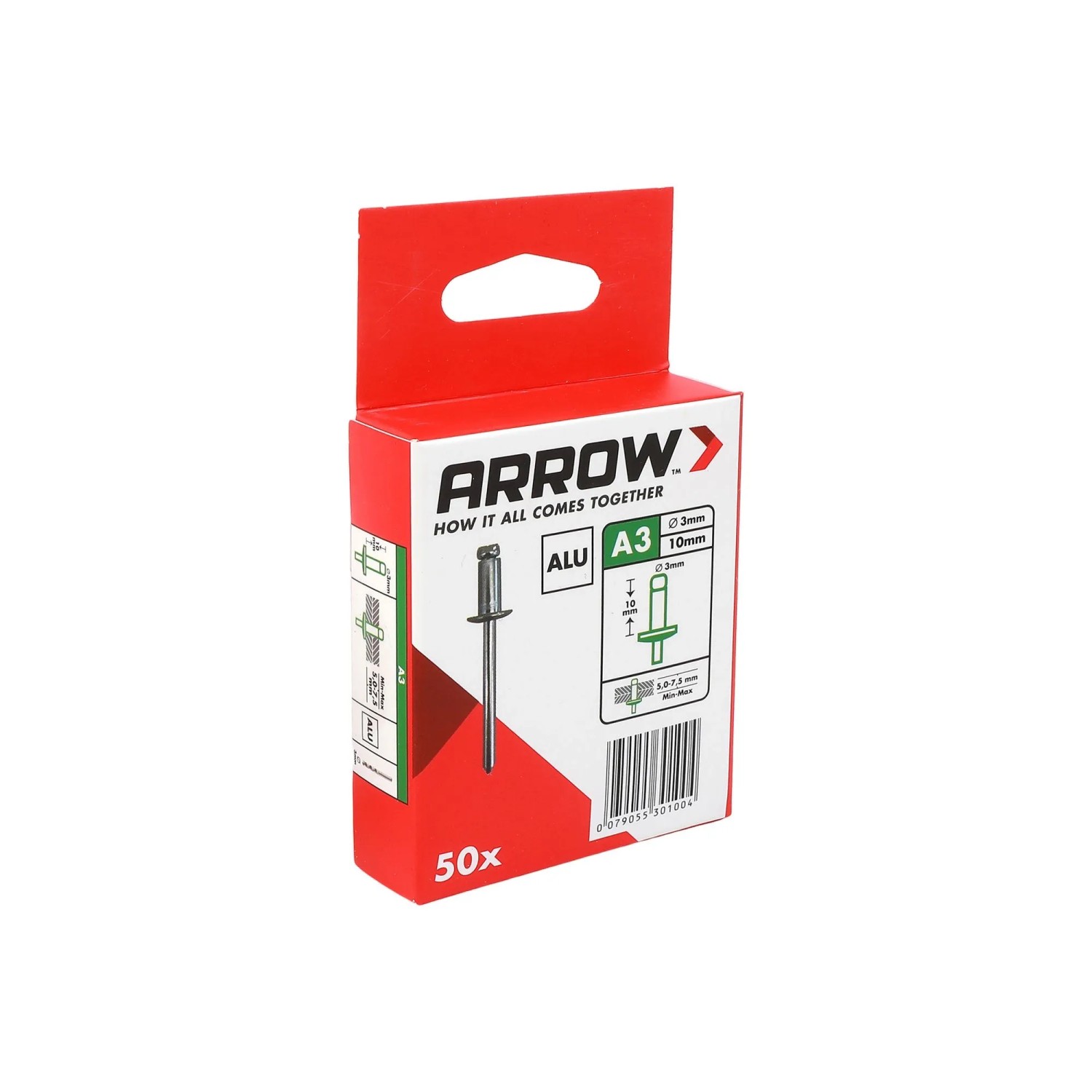 Arrow Blindniete RA Alu Ø 3 mm x 10 mm 50 Stück