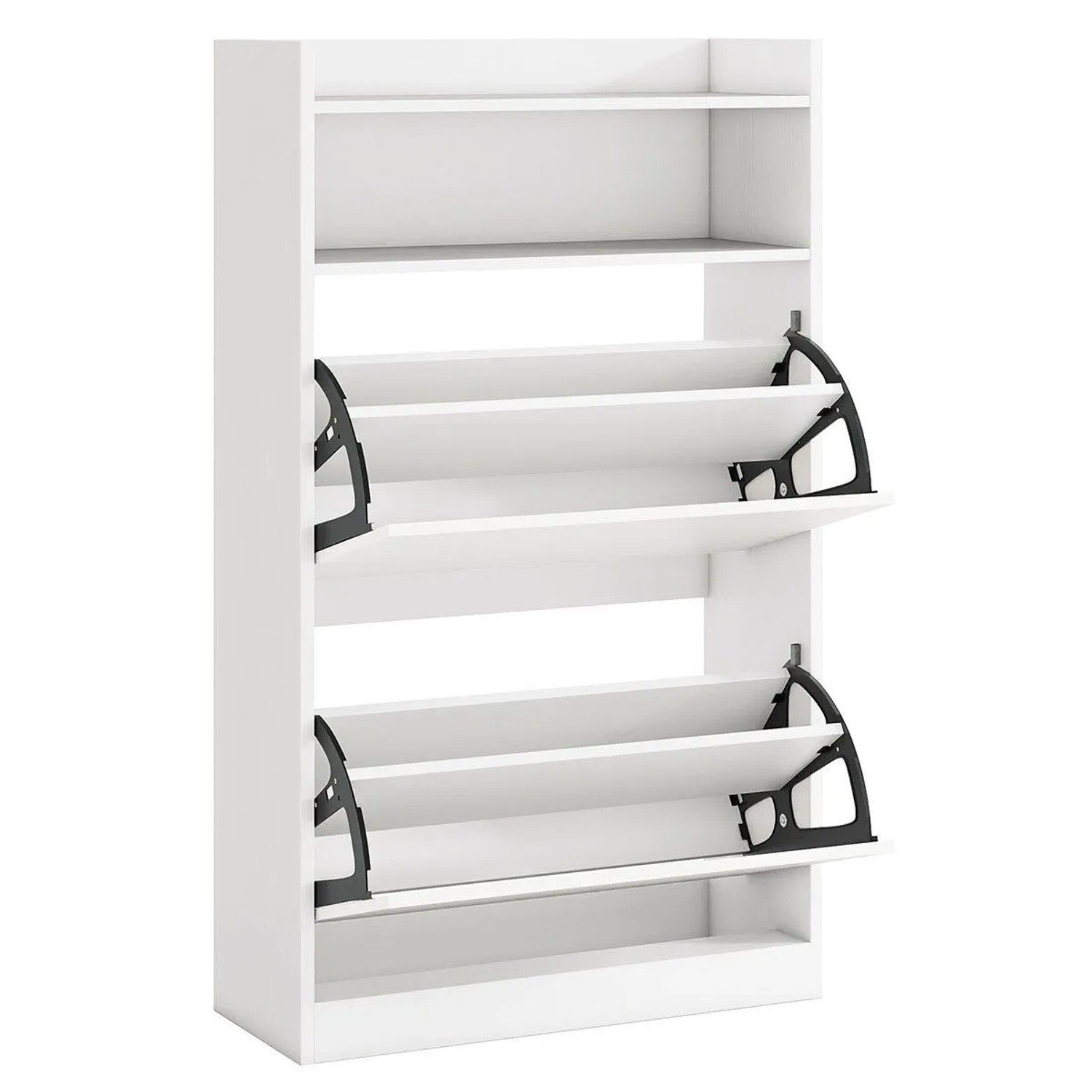 Costway Schuhschrank mit 2 Klappen 60 x 24 x 102 cm Weiß günstig online kaufen