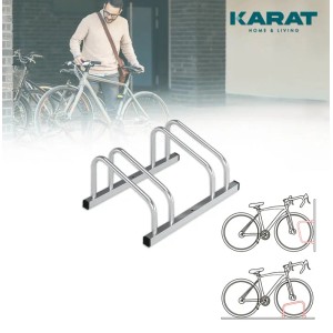 KARAT Fahrradständer Linus Silber für 2 Fahrräder, zur Boden- oder Wandmontage.