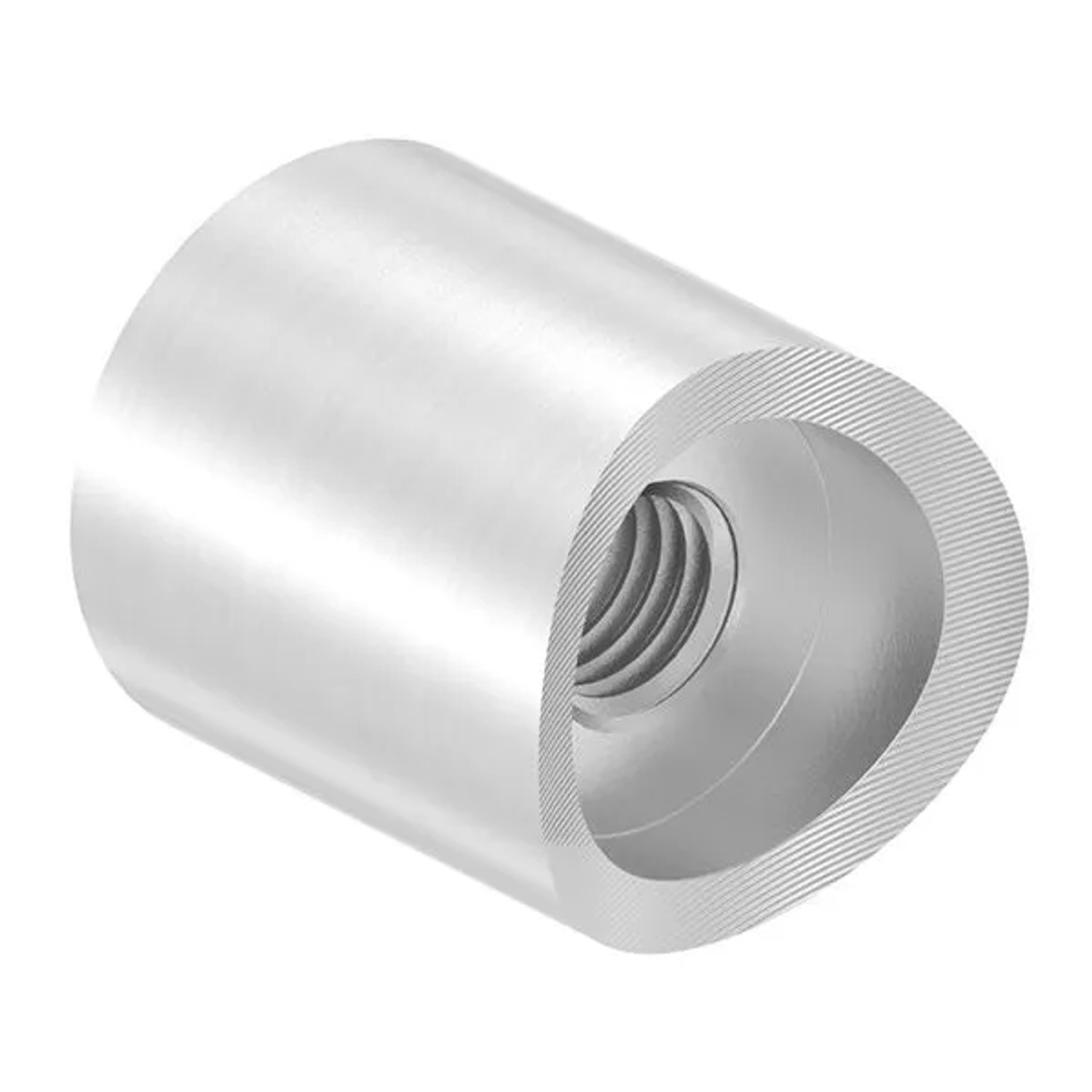 FeNau Wandhalter Edelstahl V2A Ø 48,3 mm L 25 mm M10 Innengewinde Geschliffen