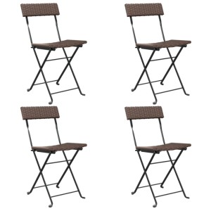 vidaXL Bistrostühle 4 Stk Klappbar Braun Poly Rattan und Stahl 3152115