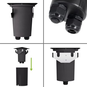 SSC-LUXon Juavi 4er Set Bodeneinbaustrahler, schwarz, für GU10 Leuchtmittel (nicht enthalten).