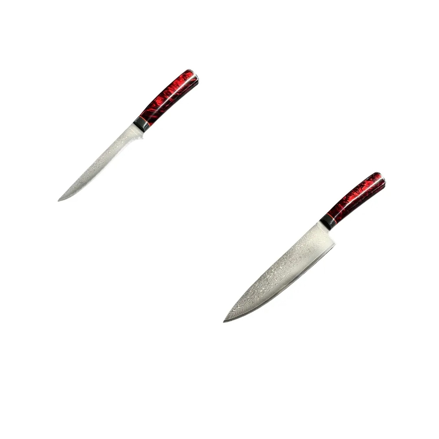 Grillfürst Damast Premium Kochmesser und Ausbeinmesser Set