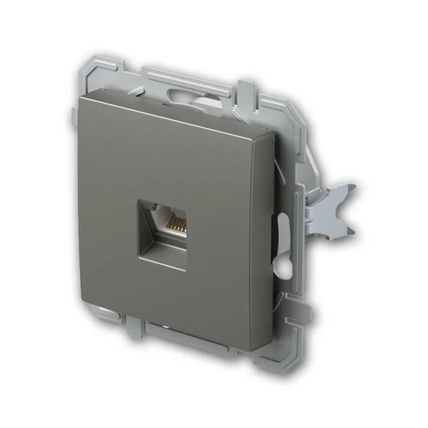 TEM LOGIQ RJ45 Netzwerkdose CAT6 88 Titan ohne Rahmen