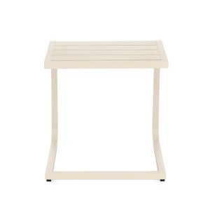 Bizzotto Beistelltisch Taylor, 40x40 cm, Farbe Whisper, Gartentisch für Terrasse und Balkon.