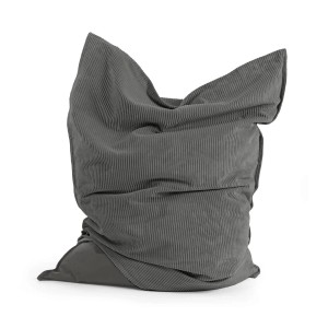 Anthrazitfarbener XXL mokebo Sitzsack mit Cordbezug für Indoor & Outdoor.