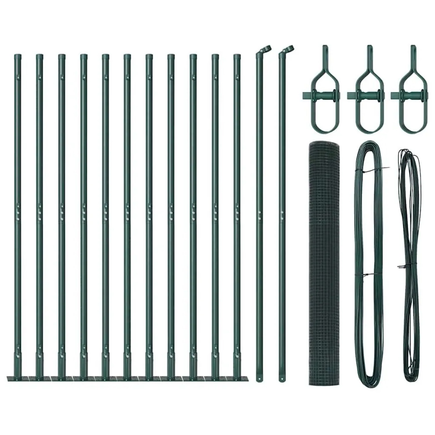 vidaXL Zaunpfosten Grün 25 x 0,8 m 25 x 25 mm Mesh Stahl und PVC 3352434 günstig online kaufen