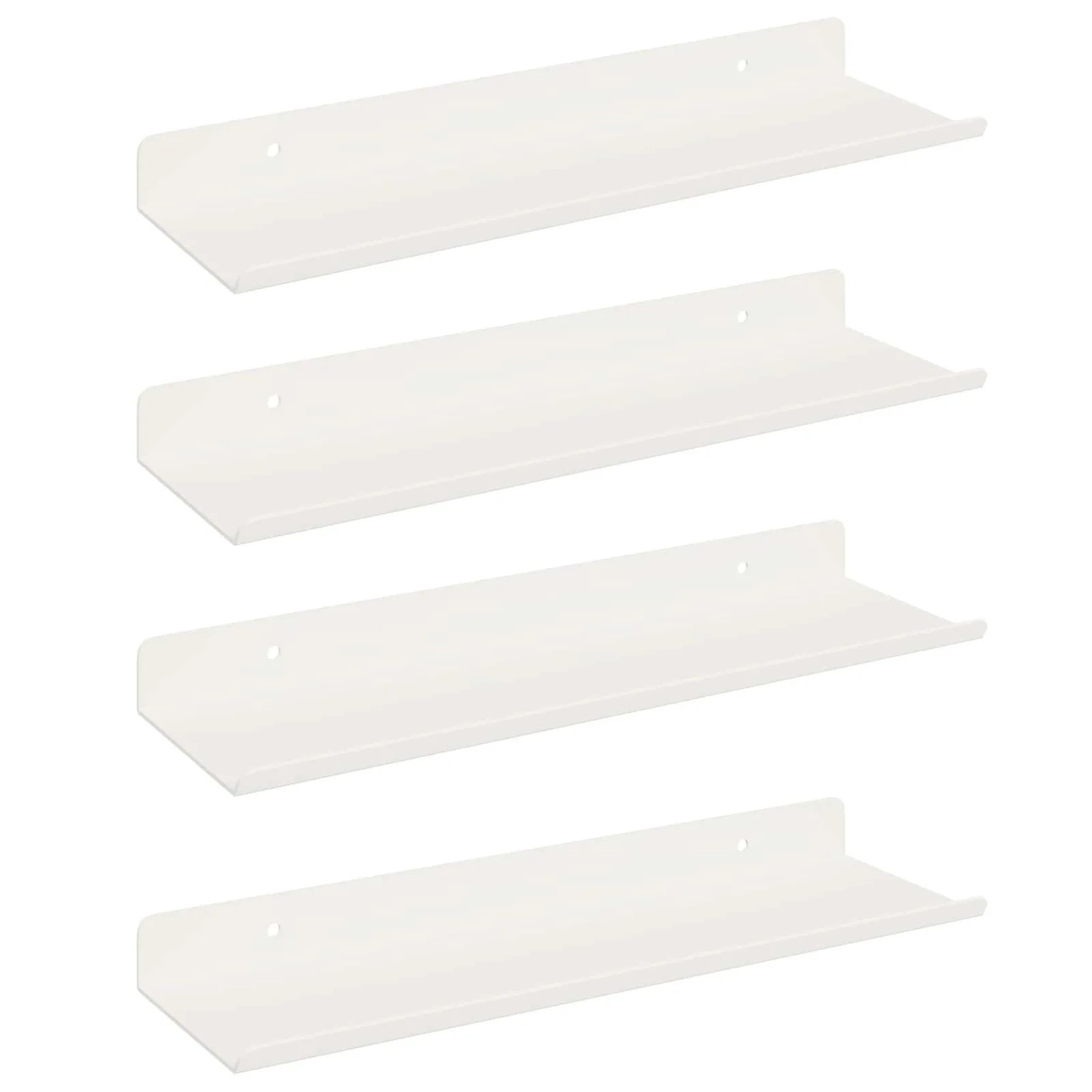 vidaXL Schwebendes Regal Wandmontiert 4 Stk Weiß 30 x 9 x 2,5 cm Stahl 8003947