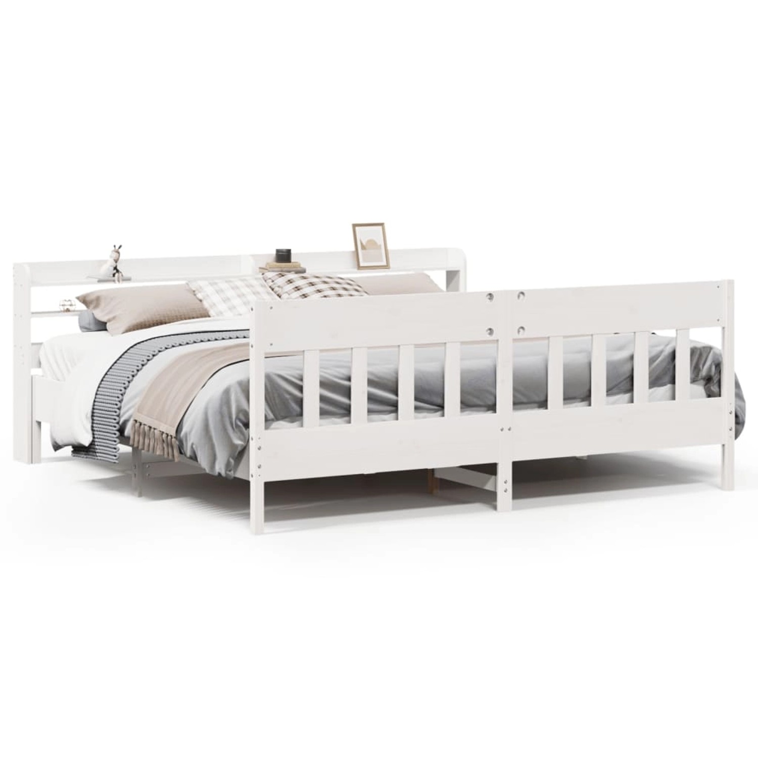 vidaXL Massivholzbett ohne Matratze Weiß 200x200 cm Kiefernholz 3306994 günstig online kaufen