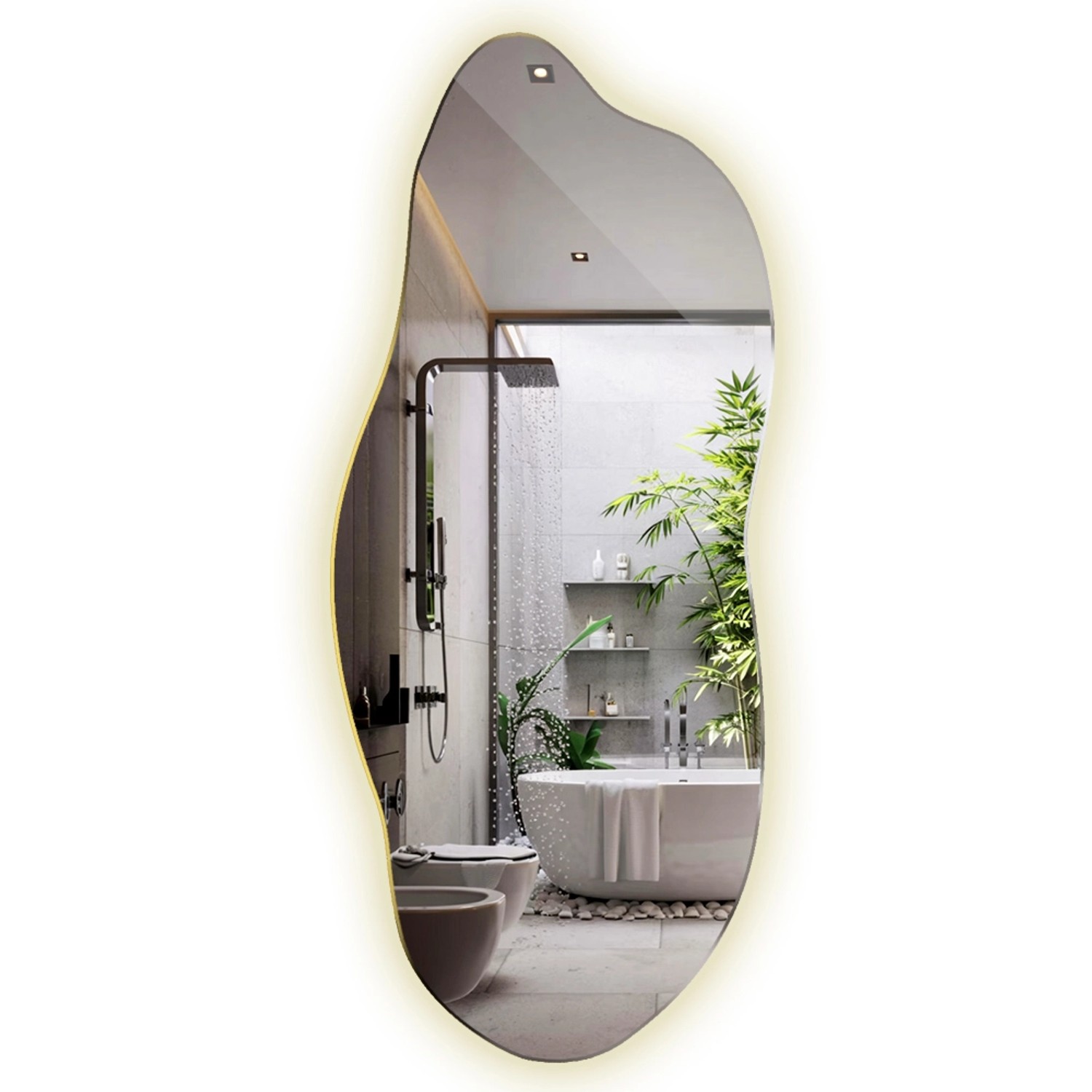 Tulup LED Spiegel LED Organische Spiegel 45x100 cm Ausgefallene Spiegel Mit günstig online kaufen