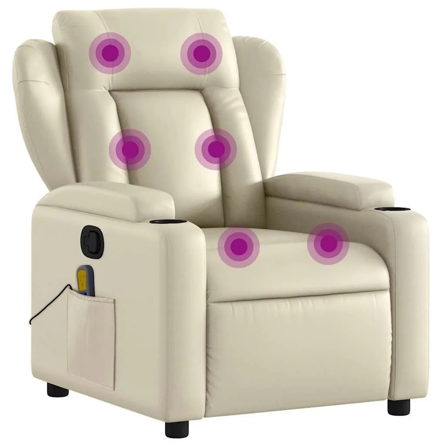 vidaXL Massagesessel mit Relaxfunktion Kunstleder Creme 3206021 günstig online kaufen
